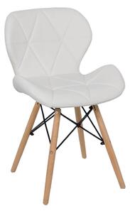 Scaun dining Uma, alb, piele ecologica