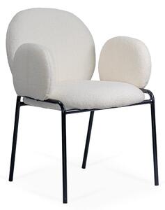 Scaun dining Juno, crem, boucle