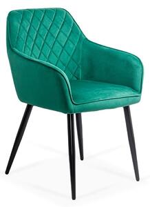 Scaun dining Aria, verde, catifea