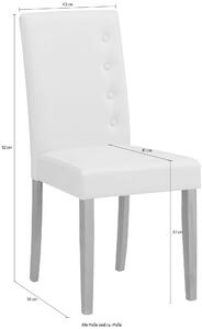 Set 2 scaune Boca gri piele ecologica 43/56/92 cm