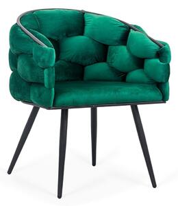 Scaun dining Daphne, verde, catifea