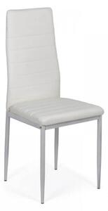 Scaun dining Vera 183, alb, piele ecologica