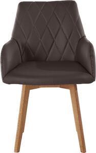 Set 2 scaune Brest maro piele naturala 59,5/66/88 cm