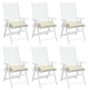 Perne de scaun, 6 buc., alb crem, 50x50x7 cm, textil oxford