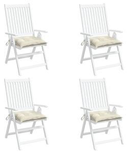 Perne de scaun, 4 buc., alb crem, 50x50x7 cm, textil oxford
