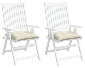 Perne de scaun, 2 buc., alb crem, 50x50x7 cm, textil oxford