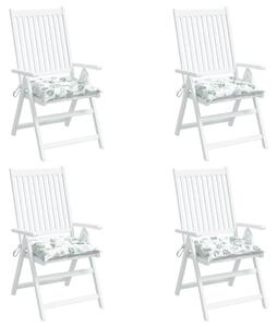 Perne de scaun, 4 buc., 40x40x7 cm, textil, model frunze