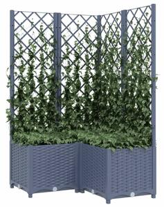 Jardinieră de grădină cu spalier,gri închis, 80x80x136 cm, PP