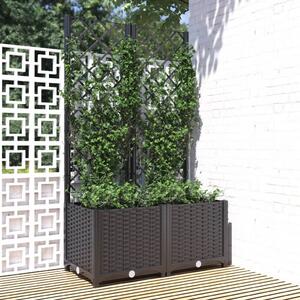 Jardinieră de grădină cu spalier negru, 80x40x136 cm, PP