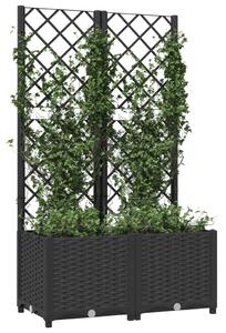 Jardinieră de grădină cu spalier negru, 80x40x136 cm, PP