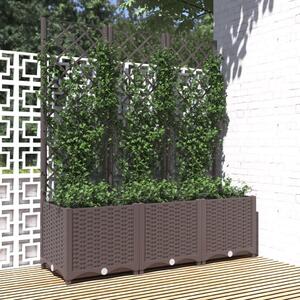 Jardinieră de grădină cu spalier, maro, 120x40x136 cm, PP
