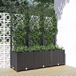 Jardinieră de grădină cu spalier negru, 120x40x136 cm, PP