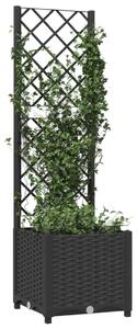 Jardinieră de grădină cu spalier negru, 40x40x136 cm, PP