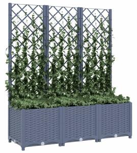 Jardinieră de grădină cu spalier,gri închis, 120x40x136 cm, PP