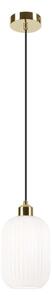 Lustră pe cablu HARMA 1xE27/15W/230V d. 14 cm alb/auriu