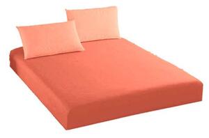 Set husă de pat și huse perne tricot portocaliu - 90 x 200 cm