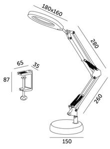 Lampă LED dimabilă de masă cu lupă 2 în 1 AURIQ LOUPE LED/10W/5V 3000/4000/6500K negru