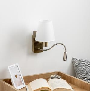 Lampă LED de perete Brilagi NUBILA 1xE27/25W/230V + LED/3W alamă/alb