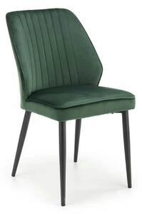Scaun tapitat K432, verde inchis, stofa catifelata, 48x57x85 cm