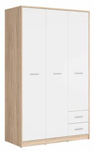 Dulap Novsore 134, Alb, Stejar Sonoma, 197x119x55cm, 91.55 kg, Uși dulap: Cu balamale, Numărul de rafturi: 2, Numărul de rafturi: 2