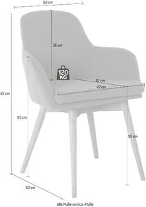 Set 2 scaune Livry gri-stejar 62/63/83 cm