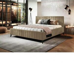 Pat MAGGIE SR 180x200, stofa catifelata crem - Riviera 21, cu suport s