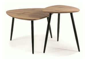 Set 2 masute cafea TWIN, stejar artisan/negru