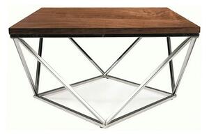 Masuta cafea SILVER A, nuc/argintiu, 80x80x45 cm