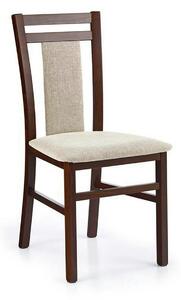 Scaun tapitat HUBERT 8, bej/nuc, stofa clasica/lemn, 45x51x90 cm