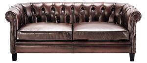 Canapea Chesterfield Golding din piele 160 cm Maro tabac