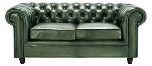 Canapea Chesterfield Austen din piele Black / 180 cm