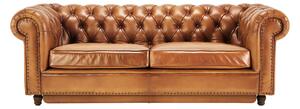 Canapea extensibila din piele Chesterfield Austen 220 cm DarkBrown