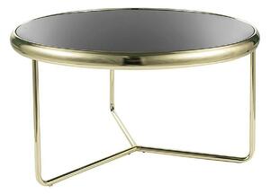 Masuta cafea SCARLET, negru/auriu, sticla securizata/metal, 74x40 cm