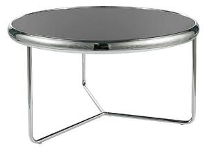 Masuta cafea SCARLET, negru/argintiu, sticla securizata/metal, 74x40 c
