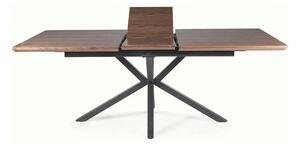 Masa extensibila LOGAN, nuc/negru mat, 160/200x90x75 cm