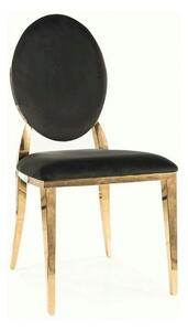 Scaun KING, negru/auriu, stofa catifelata/metal, 47x43x95 cm