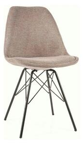 Scaun KEN, bej/negru, stofa clasica/metal, 49x40x85 cm