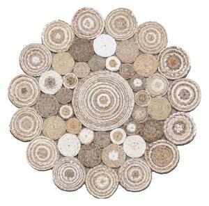 Covor MULTY XW Q, 120x120 cm, forma rotunda, iuta, bej