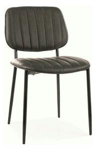 Scaun BEN, gri inchis/negru, piele ecologica/metal, 46x42x81 cm