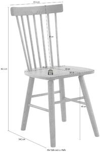 Set 2 scaune Annel stejar 43,5/54,5/86,5 cm