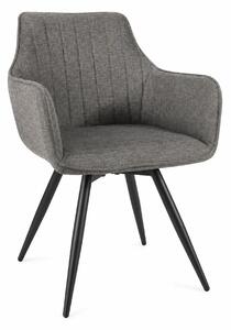 Scaun BALLO, gri inchis/negru, stofa clasica/metal, 56x45x84 cm
