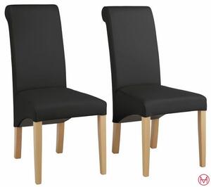 Set 4 scaune Rito negre piele naturala