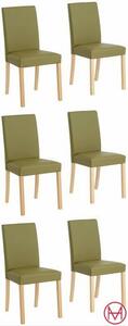 Set 6 scaune imitatie de piele verzi Nina 44/52,5/90 cm