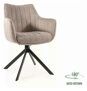 Scaun living rotativ AZALIA, bej/negru, stofa clasica/metal, 61x58x86