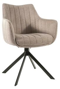Scaun living rotativ AZALIA, bej/negru, stofa clasica/metal, 61x44x86