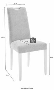 Set 2 scaune gri Moldau 47/60/100 cm
