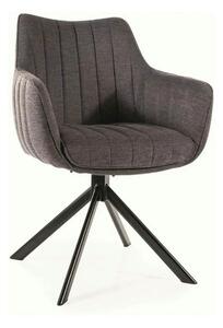 Scaun rotativ AZALIA, gri inchis/negru, stofa/metal, 61x44x86 cm