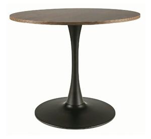 Masa rotunda lemn bucatarie AMADEO II, nuc/negru mat, 90x76 cm