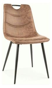 Scaun ALOE, maro/negru mat, stofa microfibra/metal, 46x41x91 cm