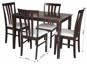 Set masă scaune pentru sufragerie Lessie (wenge). 1015959